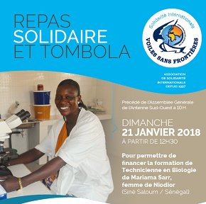 Repas Solidaire + AG de l'antenne Sud-Ouest le 21 janvier 2018 à Mérignac!